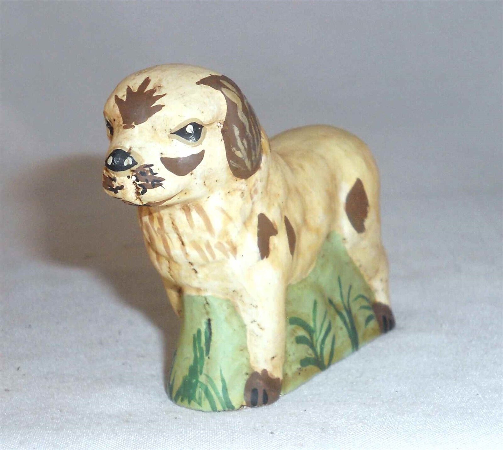 1900s Polychrome Folk Art Dog Standing By Dierwechter