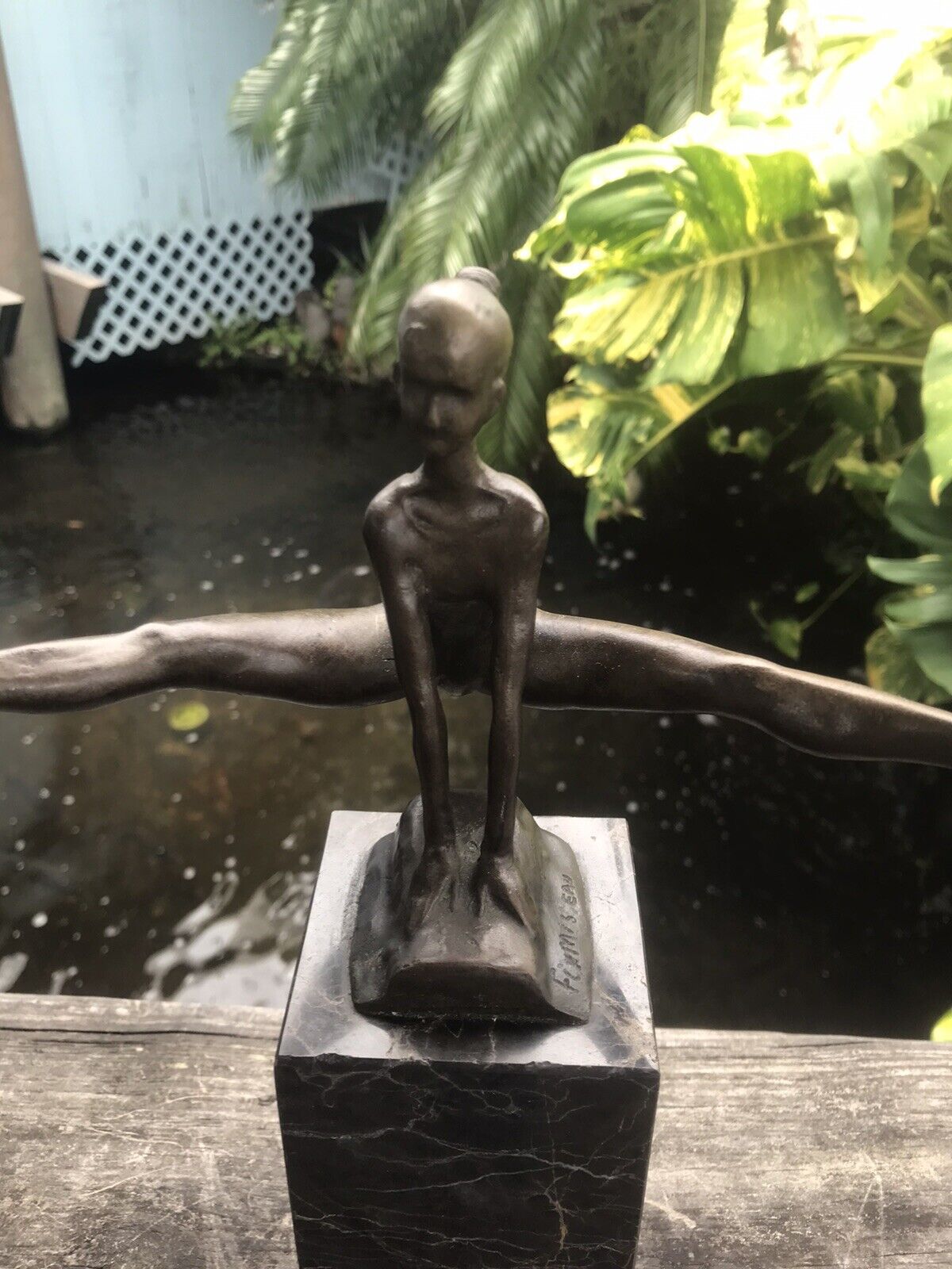Early 1900's French Artist Felix Fix Masseau Gymnast Sculpture