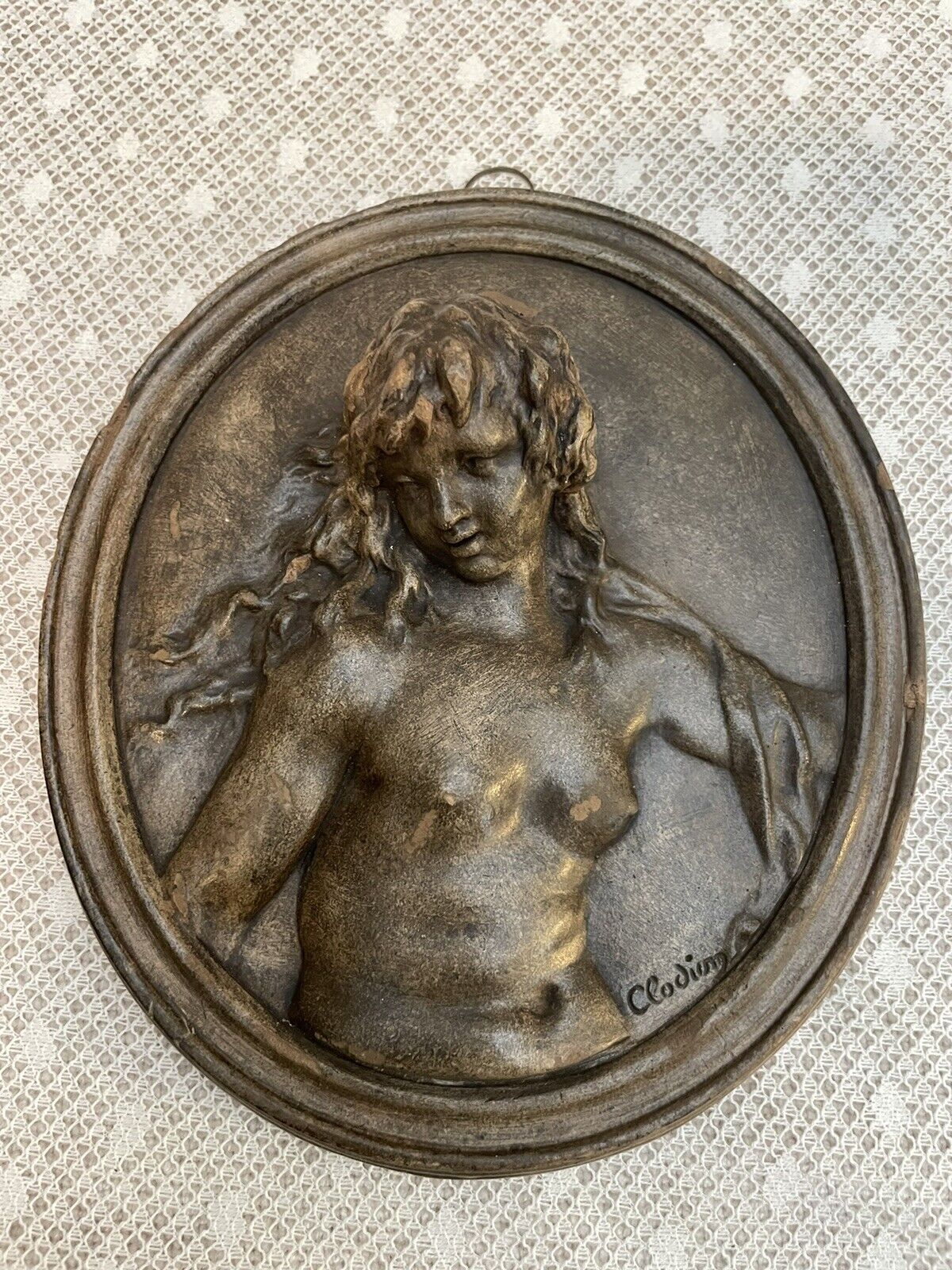 French Art Nouveau Plaque High Relief Nymph by Clodion