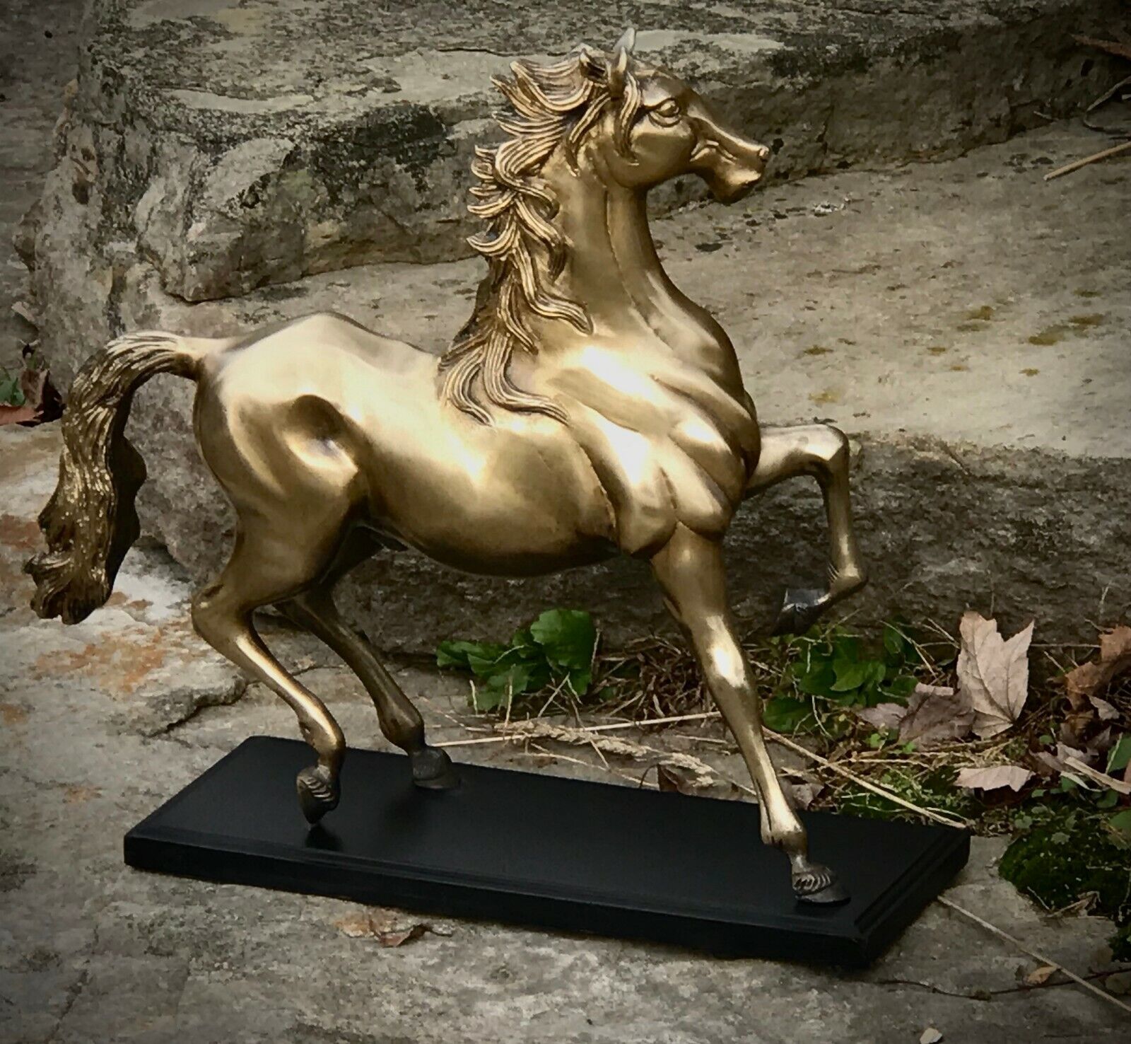 Antique Solid Brass Horse Sculpture from early 1900s
