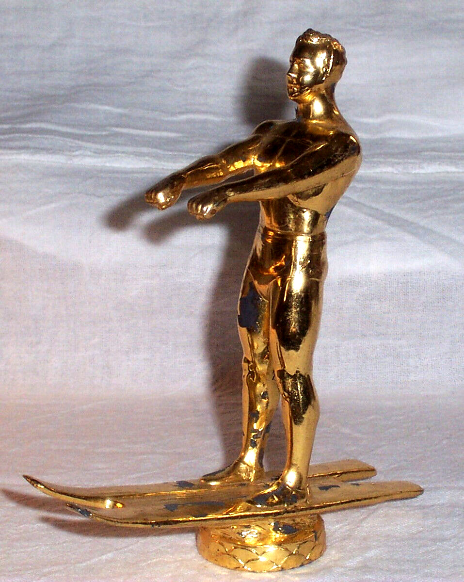 Mid 1900s Vintage Water Skier Figure, Semi Nude