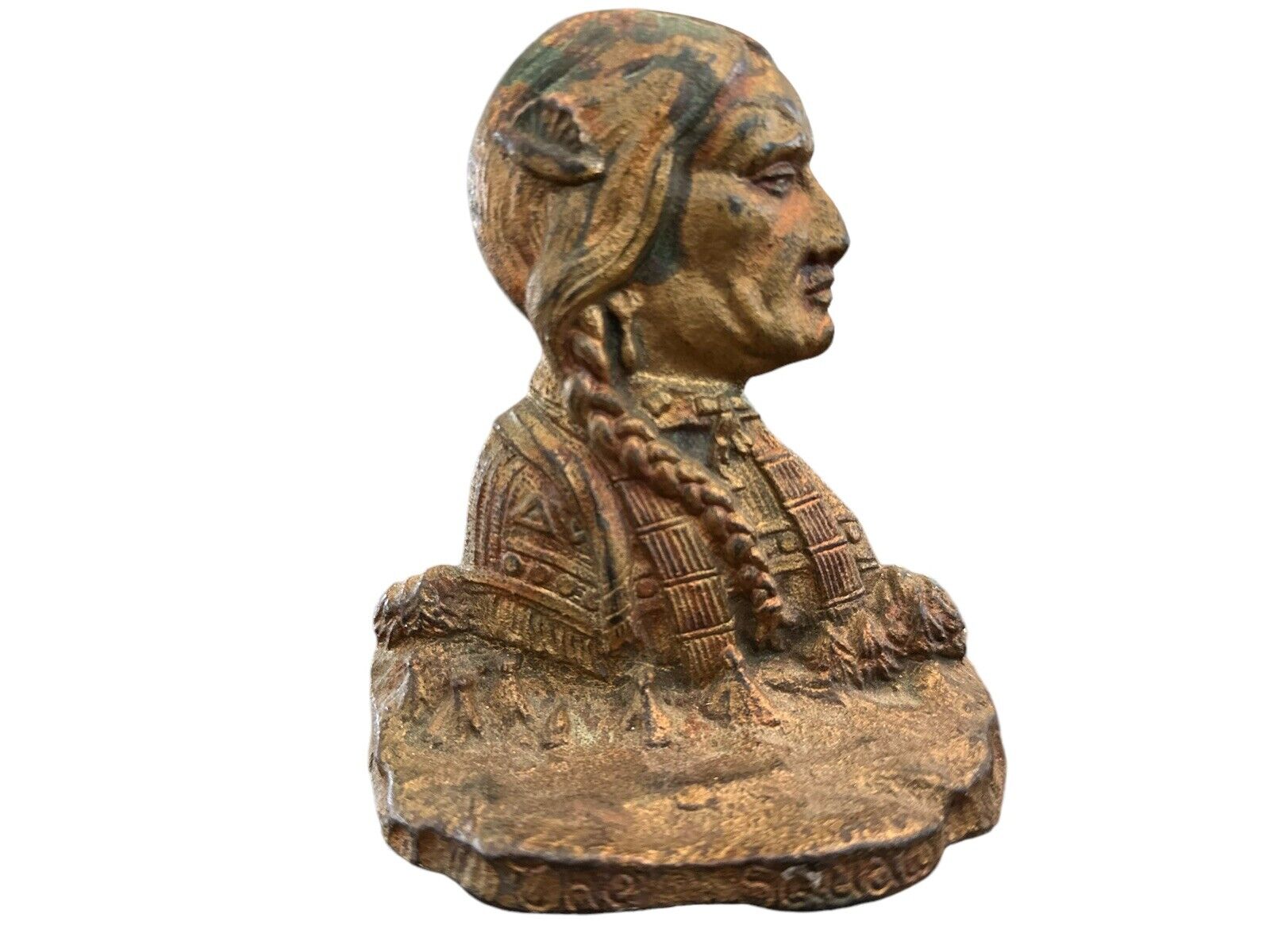 Bronze Bust of Squaw from Early 1900's #Antique