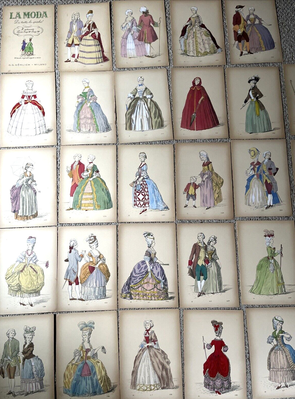 Set of 28 Antique La Mode Fashion Illustrations