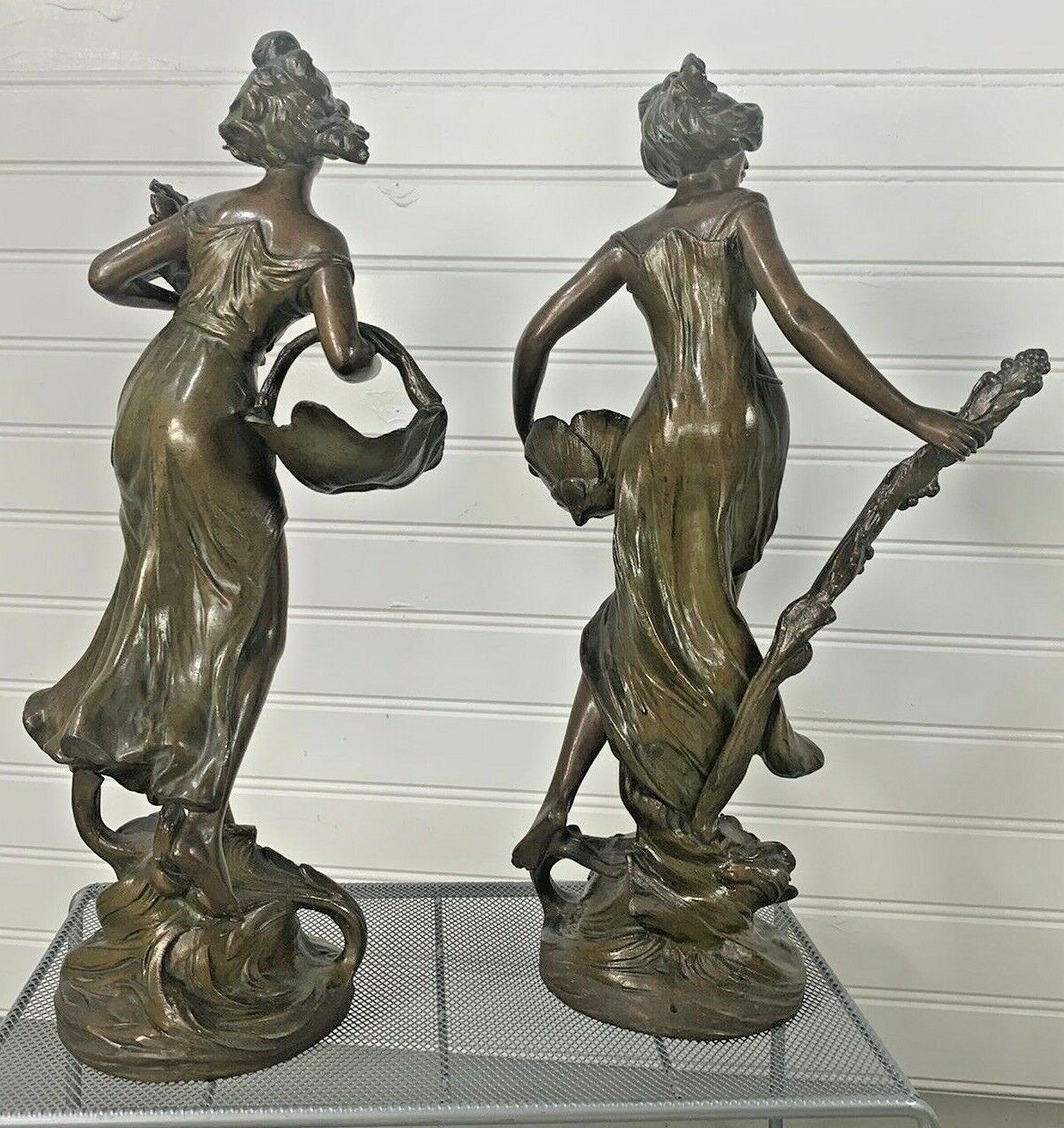 French Henri Honore Ple Signed Bronze Statues Set