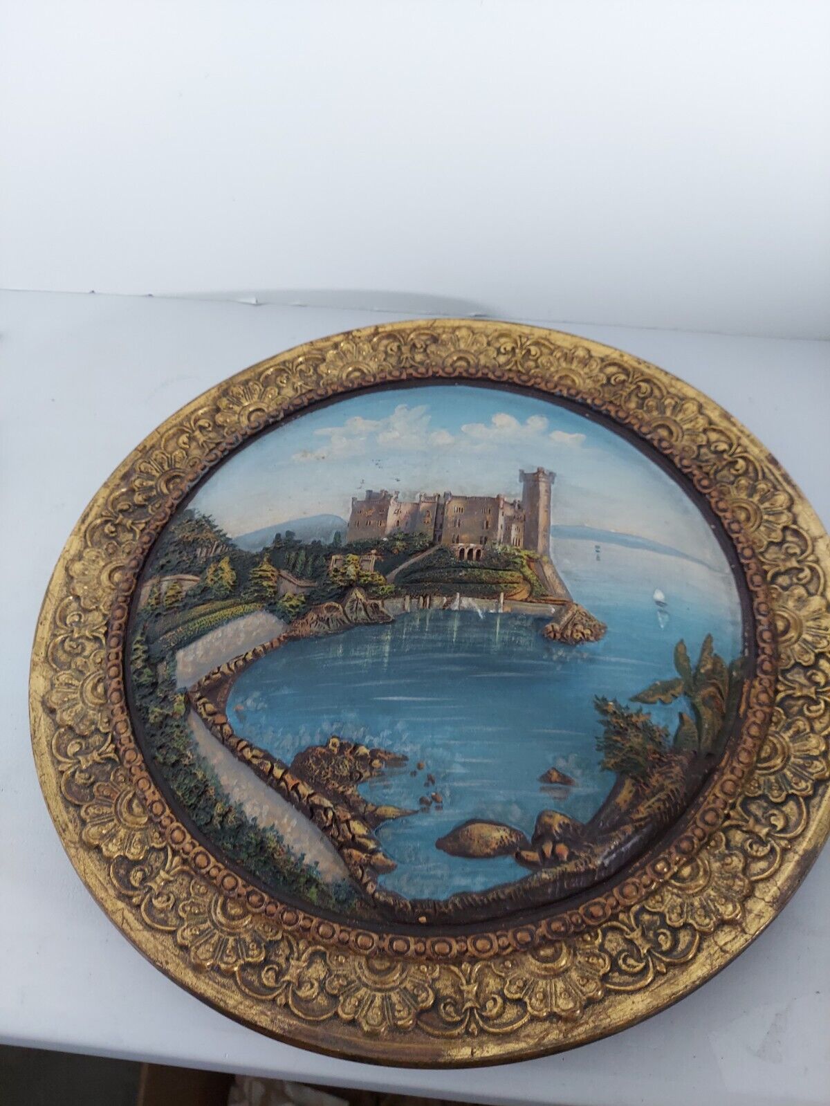 1800's Wilhelm Schiller Sohn terracotta wall plate sculpture
