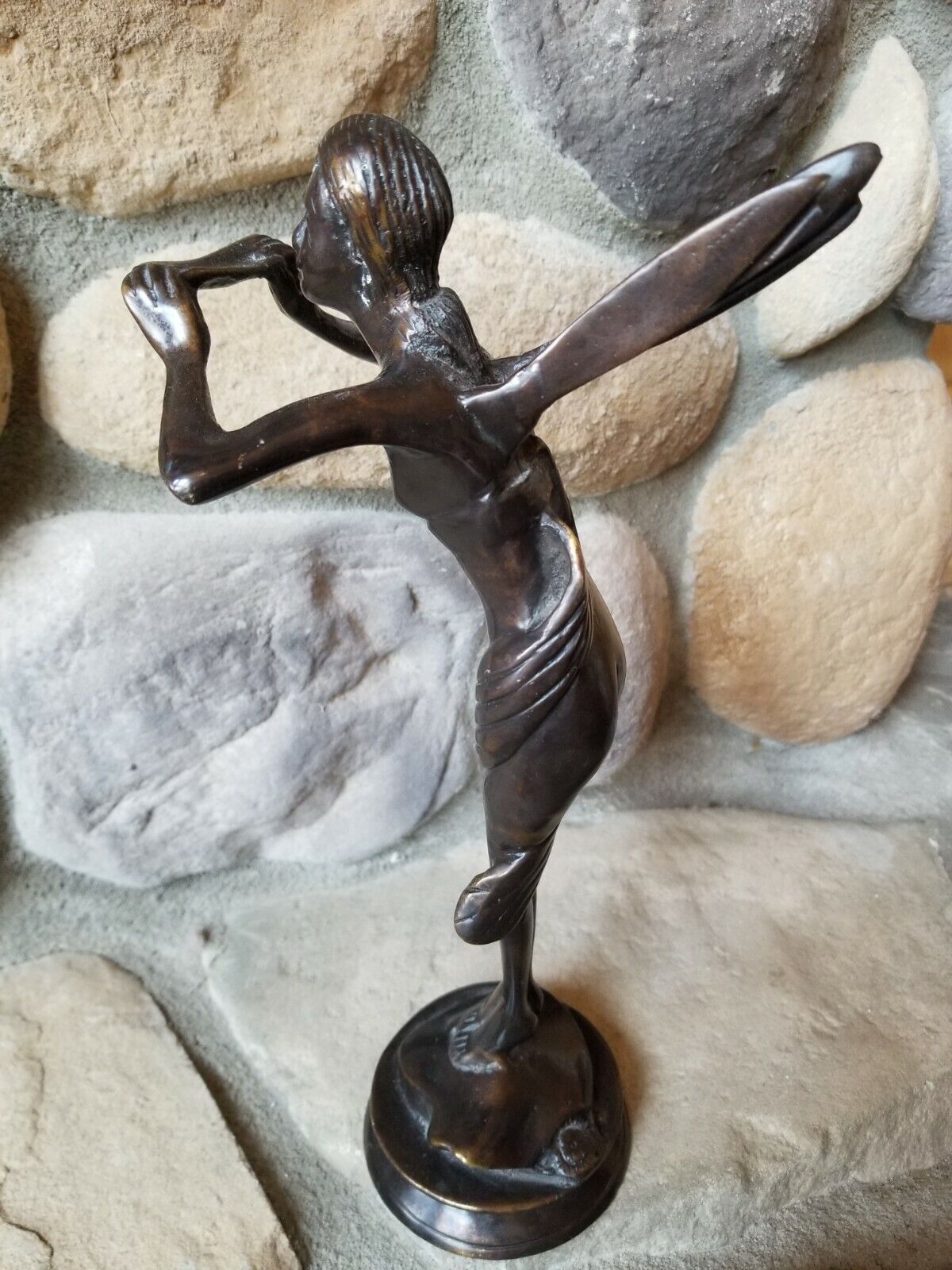 Art Nouveau Brass Sculpture of Angel Fairy Pixie
