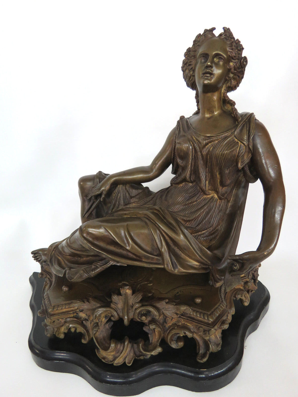 1900s French Bronze Woman Figure Statue Sculpture