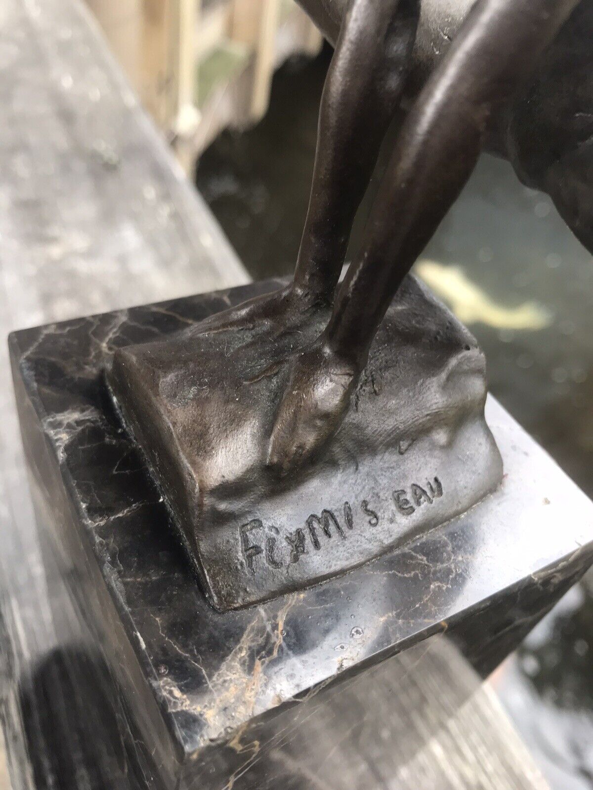 Early 1900's French Artist Felix Fix Masseau Gymnast Sculpture