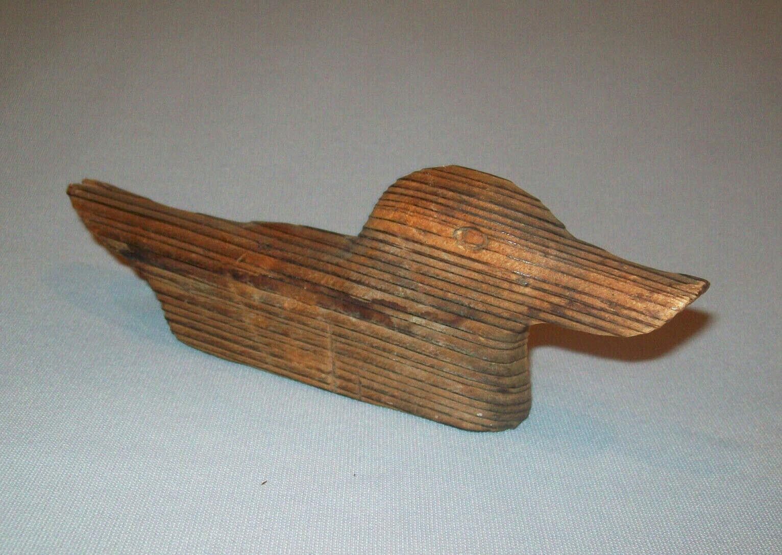 19th Century Folk Art Carved Wooden Duck or Bird