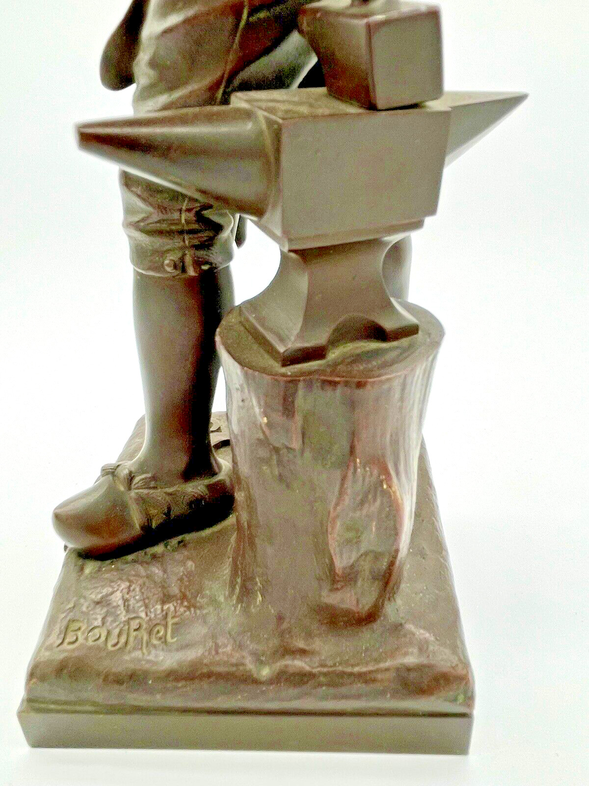 European Bronze Sculpture of Iron Worker by Bouret