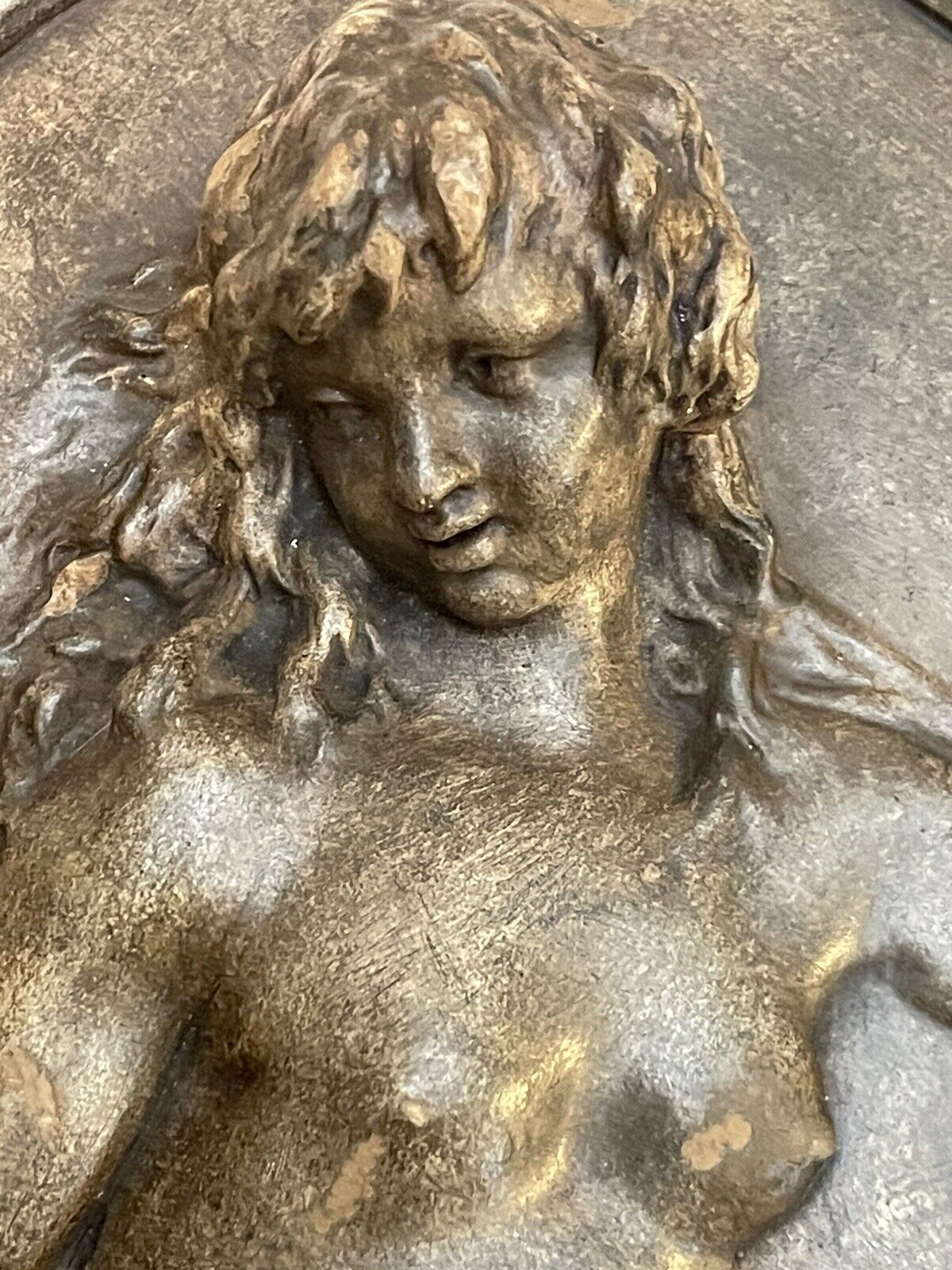 French Art Nouveau Plaque High Relief Nymph by Clodion