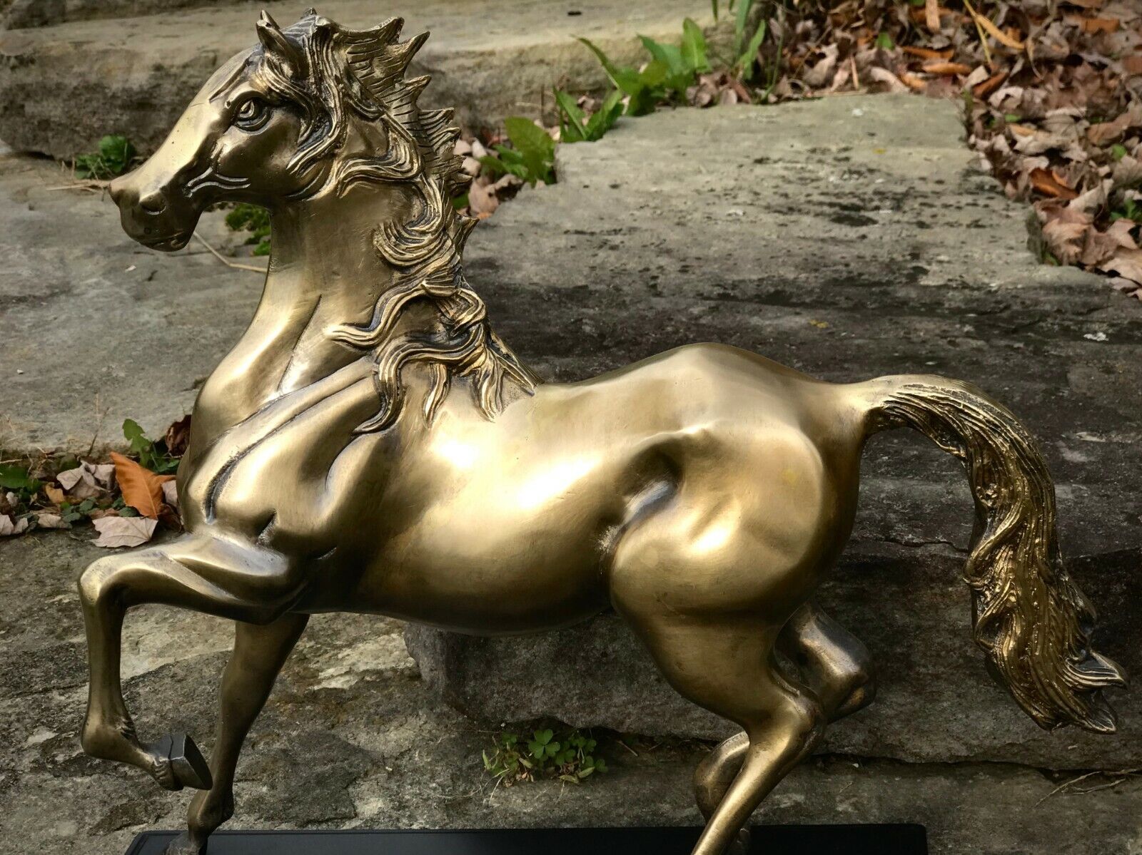 Antique Solid Brass Horse Sculpture from early 1900s