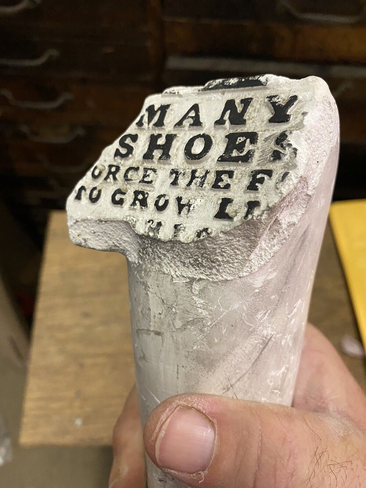Vintage 1900s Shoe Plaster Sign for Clothing Display