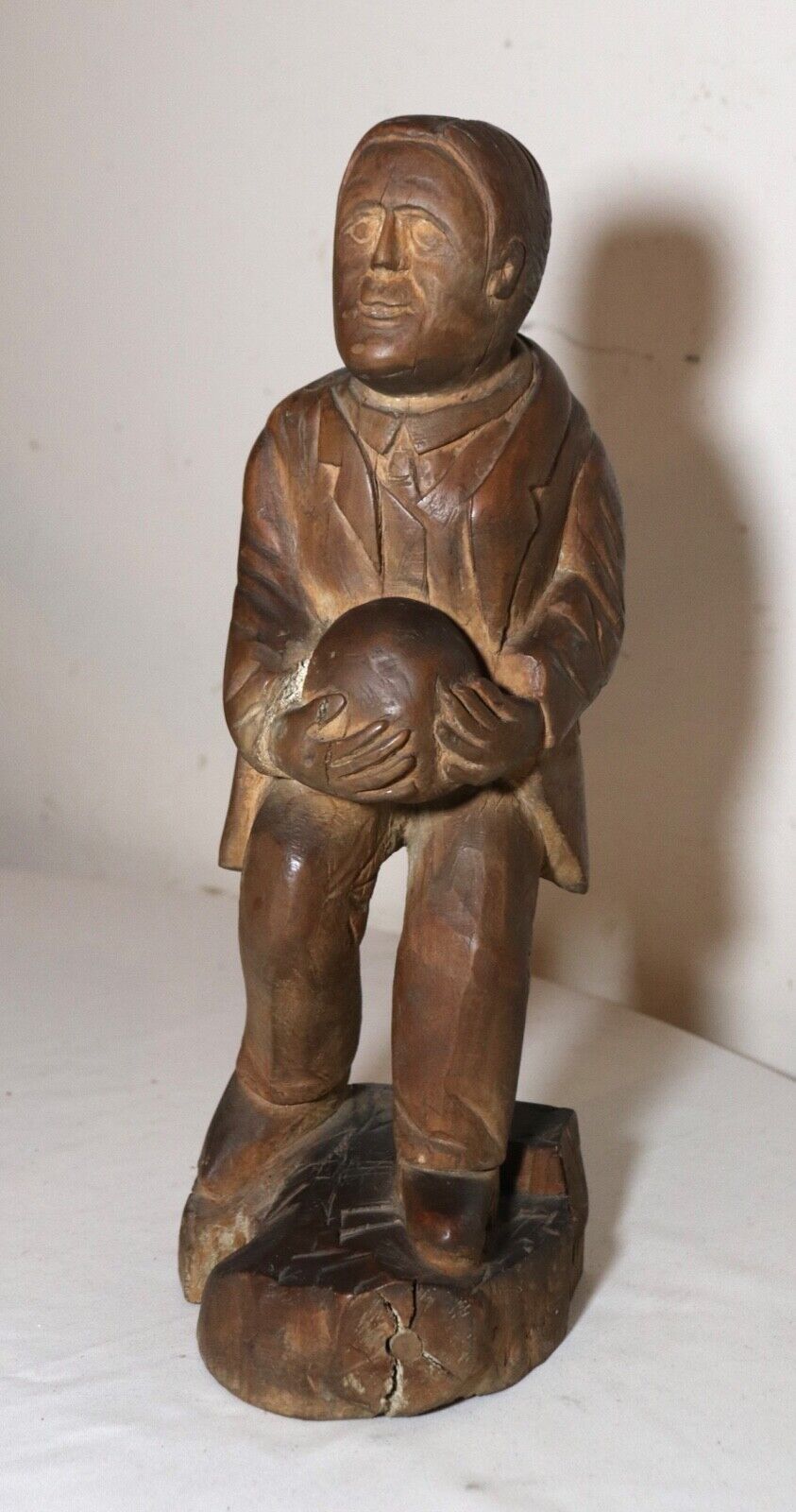 1800's Folk Art Hand Carved Wooden Figure Sculpture