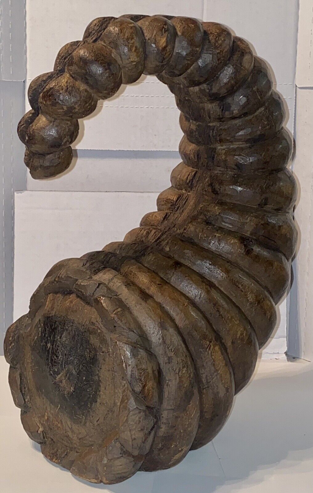 1800's Rams Horn Foundry Mold Horn Of Plenty