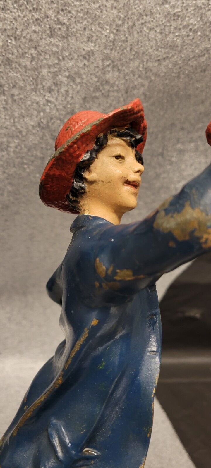Antique Cast Metal Boy Sculpture 14.5 inch #2892