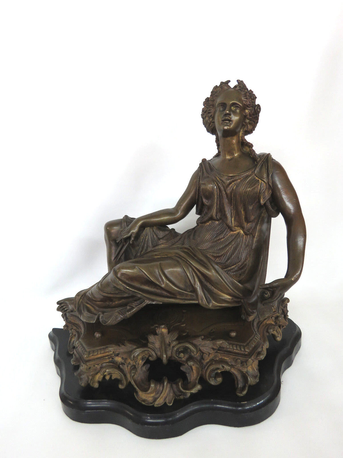 1900s French Bronze Woman Figure Statue Sculpture