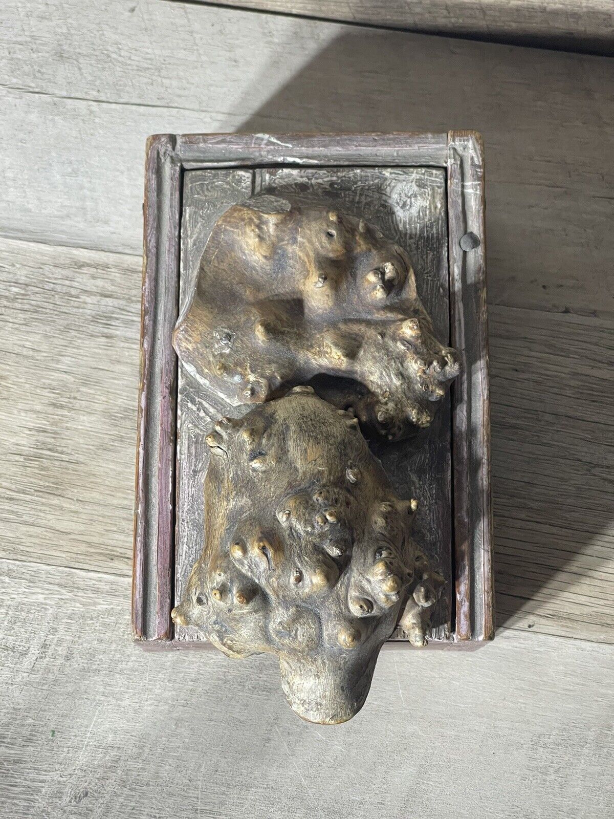 Early 1900's Japanese Wabi Sabi Wood Sculpture Box
