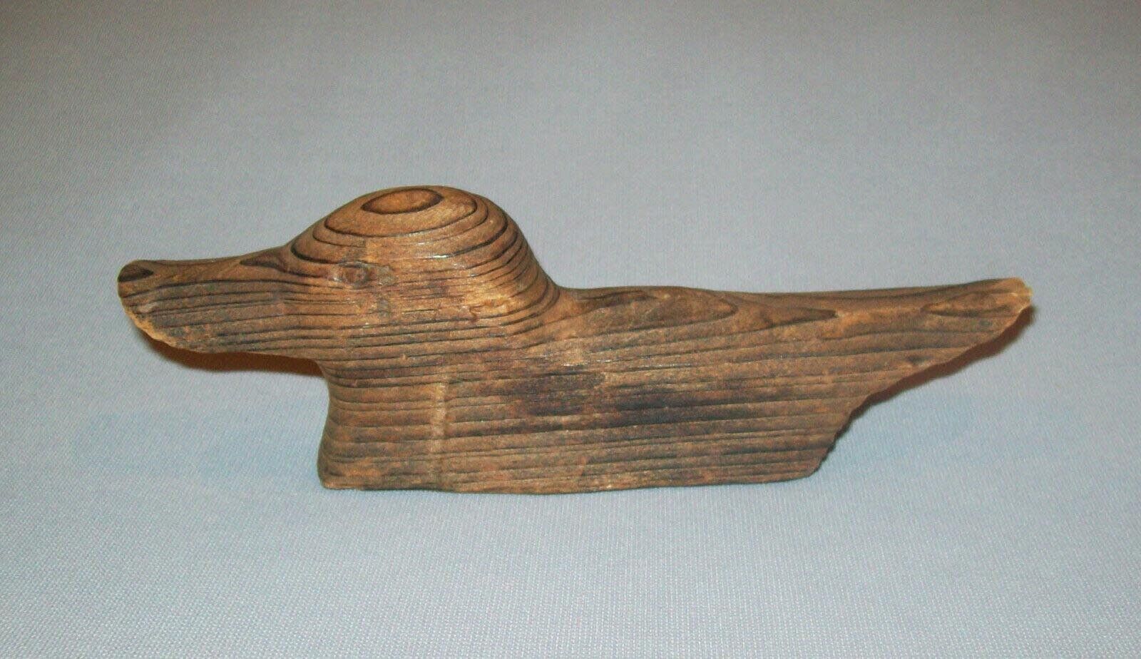 19th Century Folk Art Carved Wooden Duck or Bird