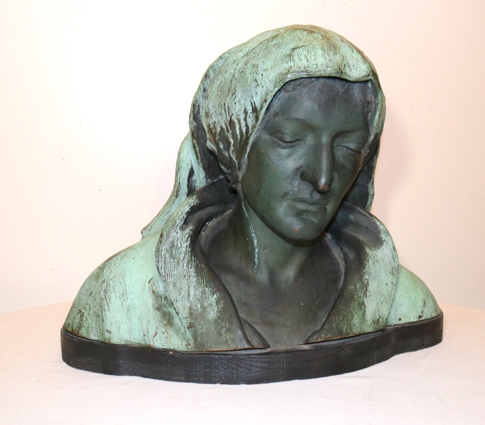 Antique 19th Century Bronze Peasant Women Lady Bust