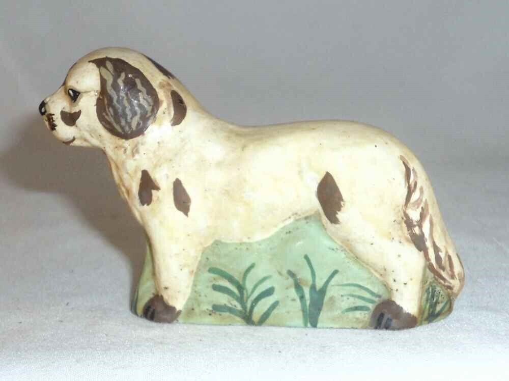 1900s Polychrome Folk Art Dog Standing By Dierwechter