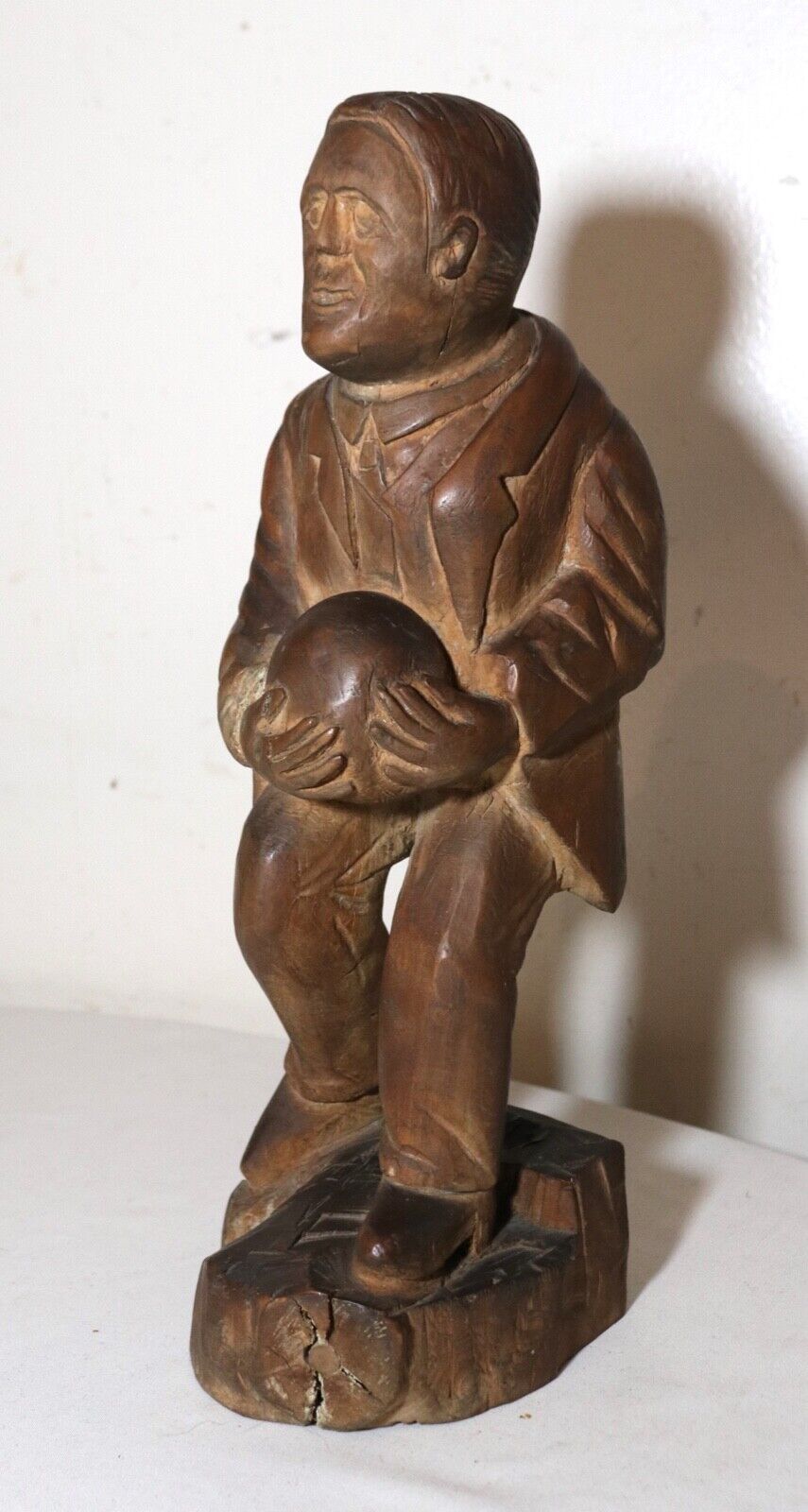 1800's Folk Art Hand Carved Wooden Figure Sculpture
