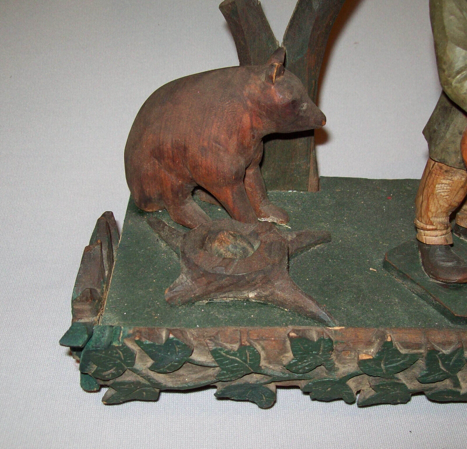 1900s Antique Folk Art Carved Painted Figure Group