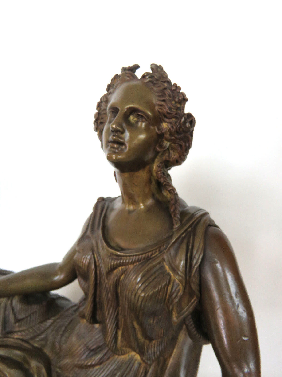 1900s French Bronze Woman Figure Statue Sculpture