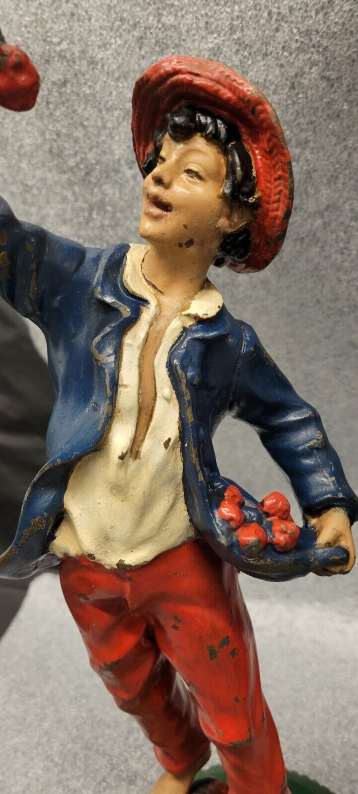 Antique Cast Metal Boy Sculpture 14.5 inch #2892