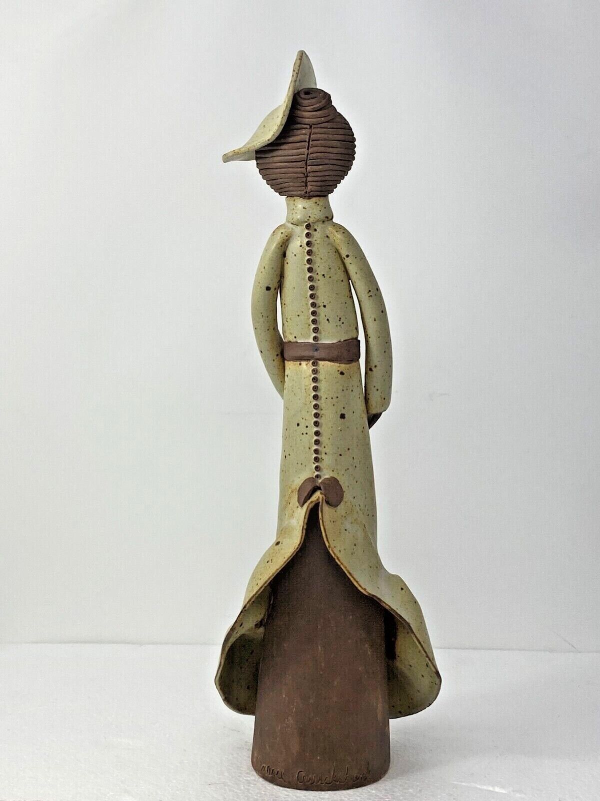 Art Deco Woman Figural Sculpture Studio Earthenware Signed