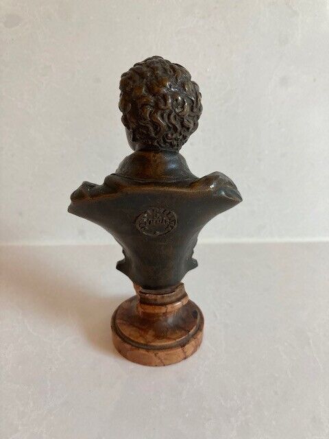 Byron Bronze Bust on Marble Base 4 3/4