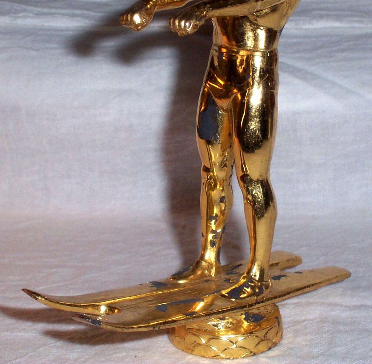 Mid 1900s Vintage Water Skier Figure, Semi Nude