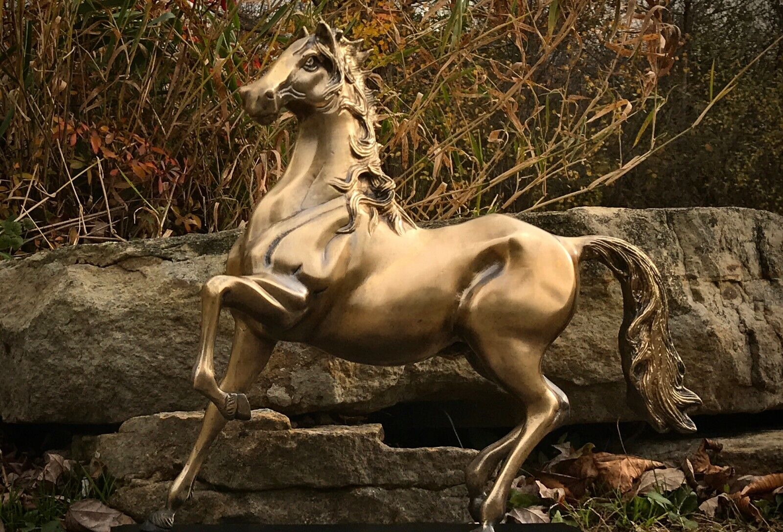 Antique Solid Brass Horse Sculpture from early 1900s