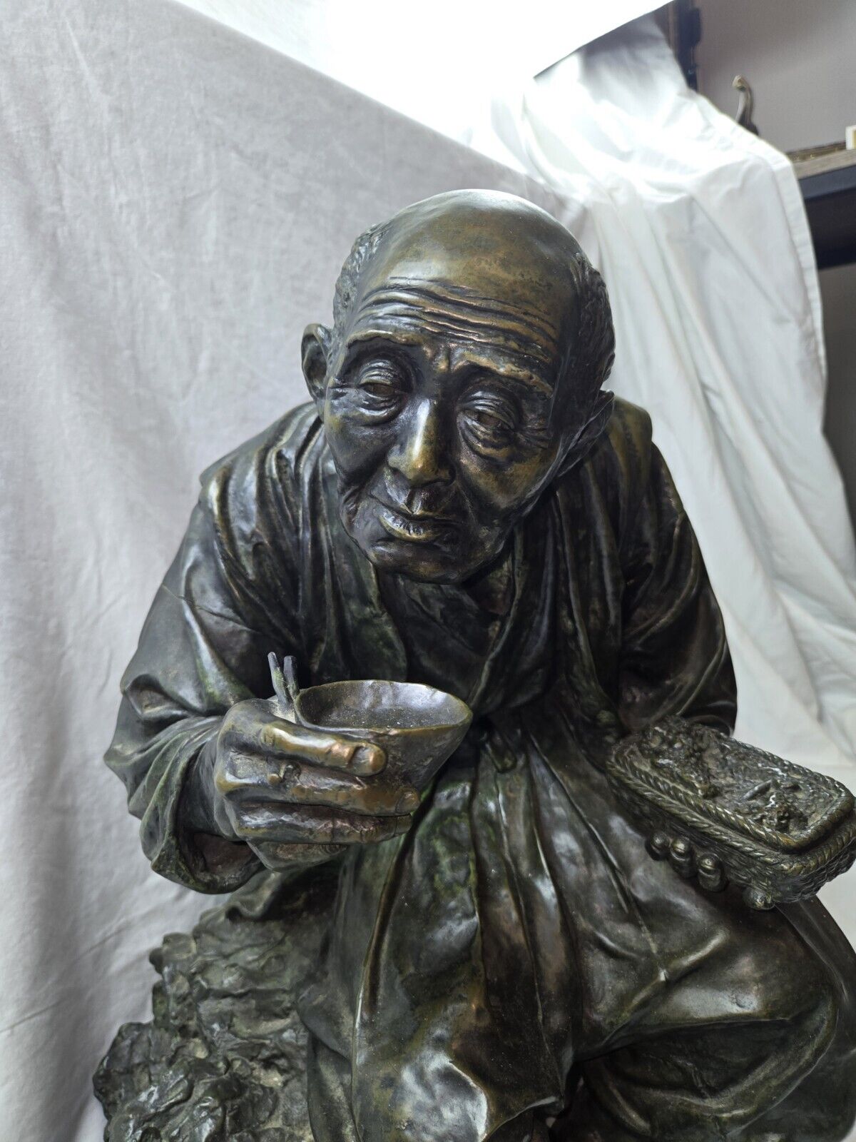 Rare Udagawa Kazuo Tokyo School Bronze Peasant 1900's