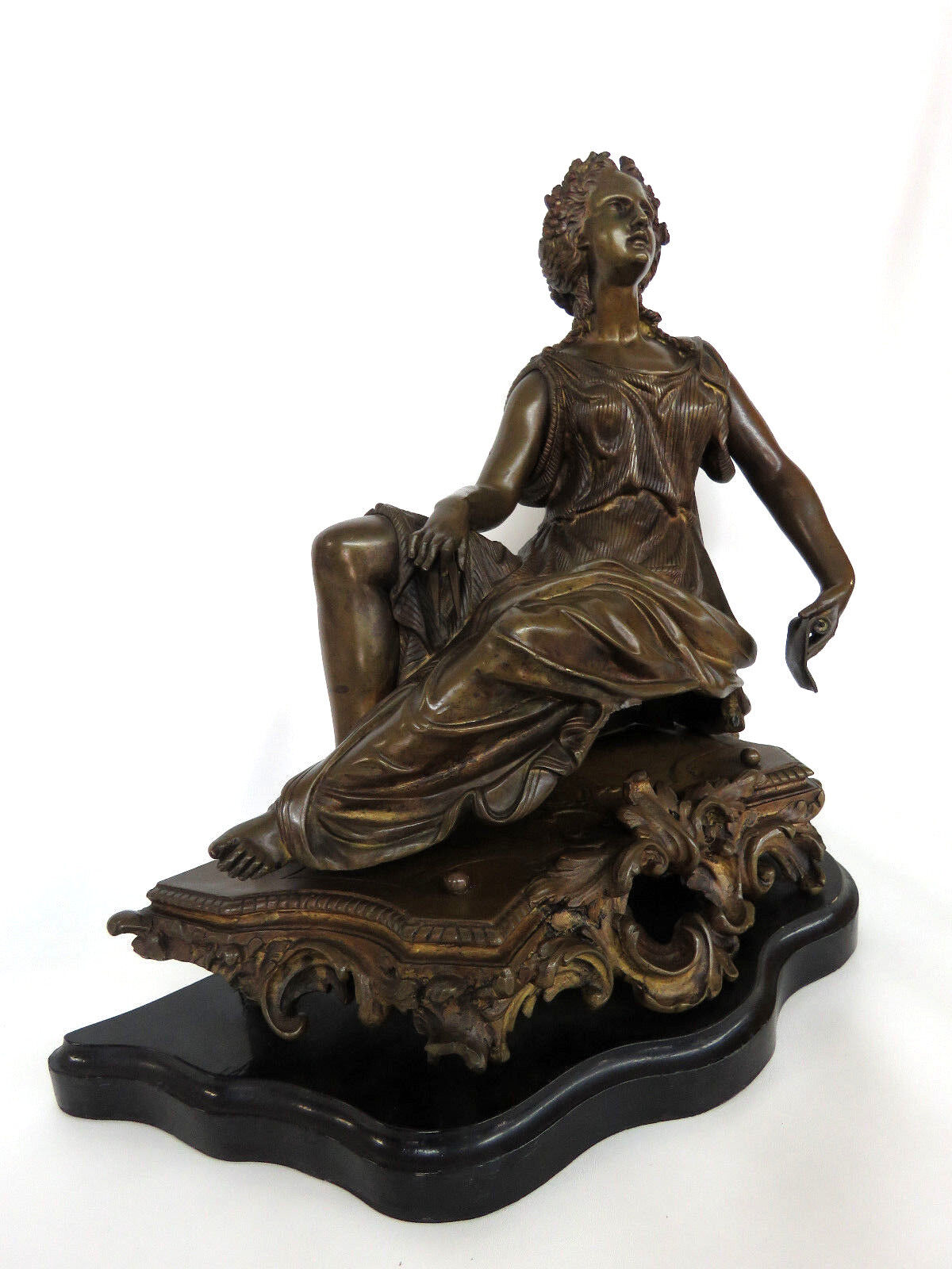 1900s French Bronze Woman Figure Statue Sculpture