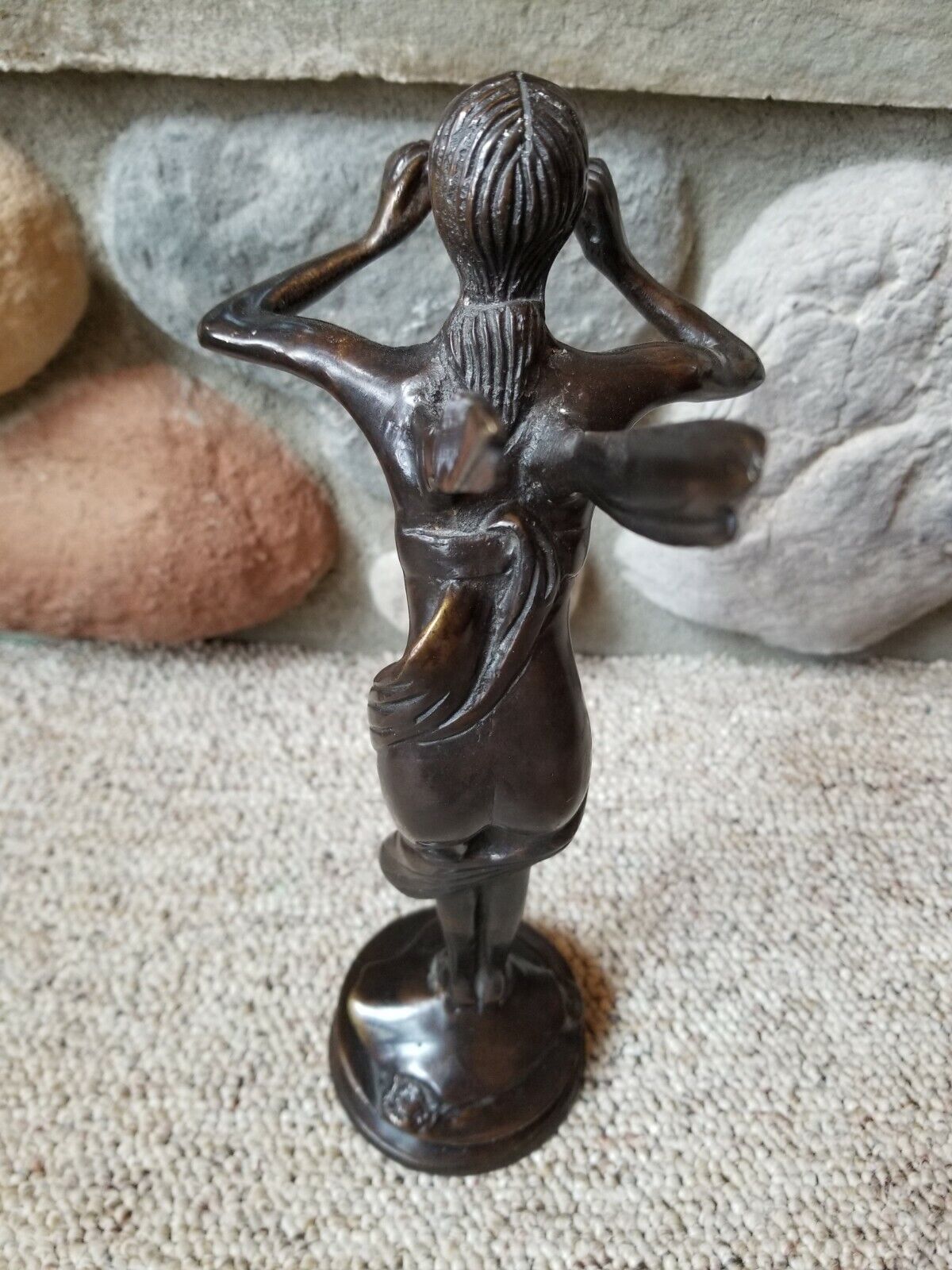 Art Nouveau Brass Sculpture of Angel Fairy Pixie