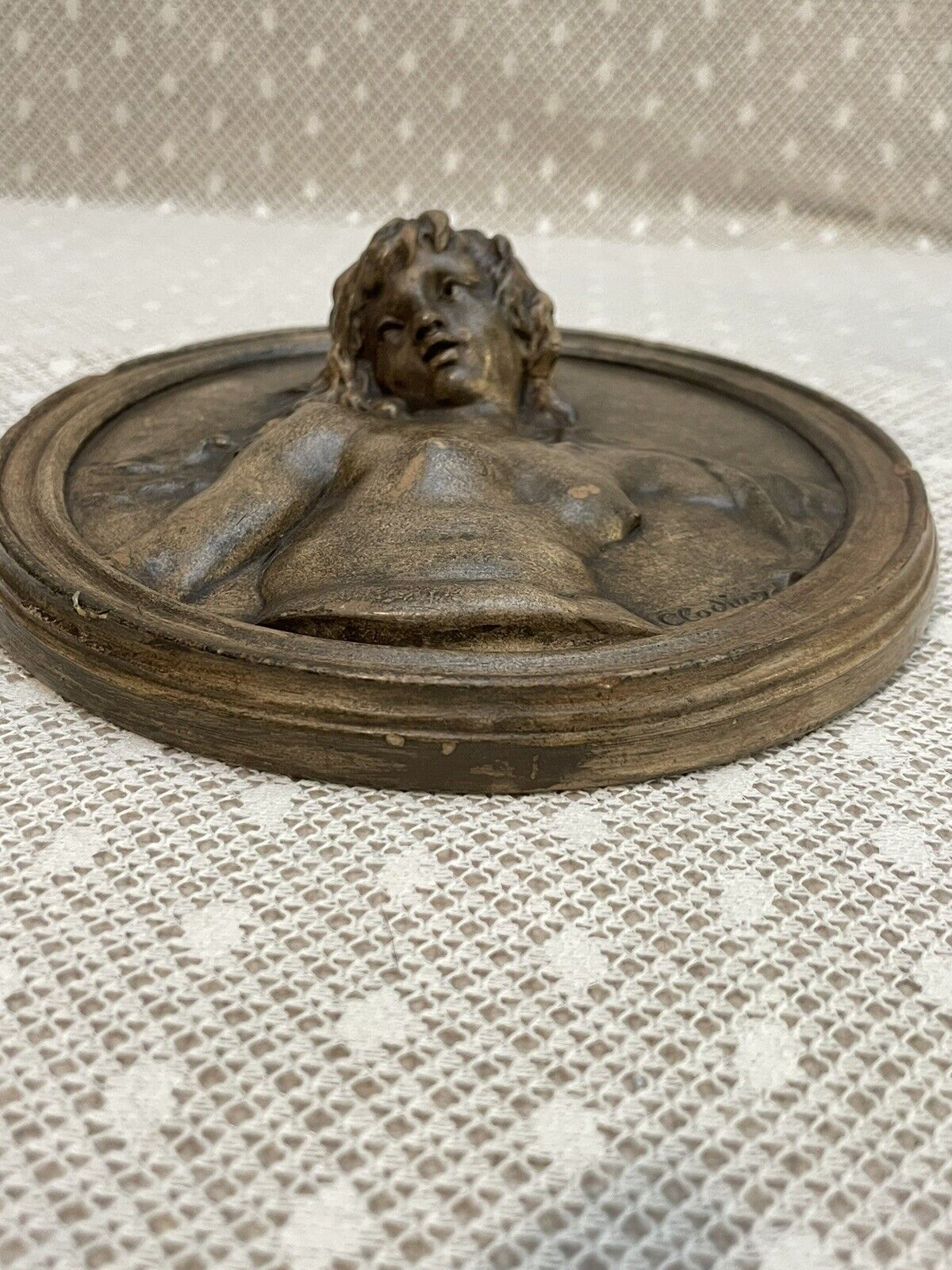 French Art Nouveau Plaque High Relief Nymph by Clodion