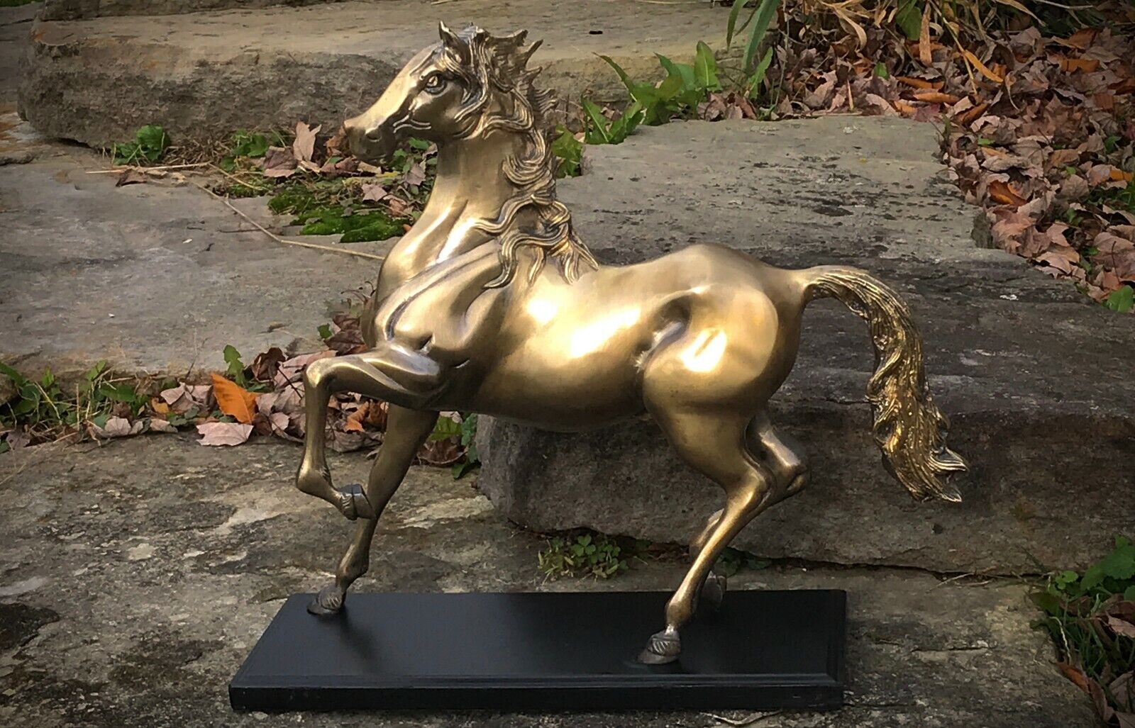 Antique Solid Brass Horse Sculpture from early 1900s