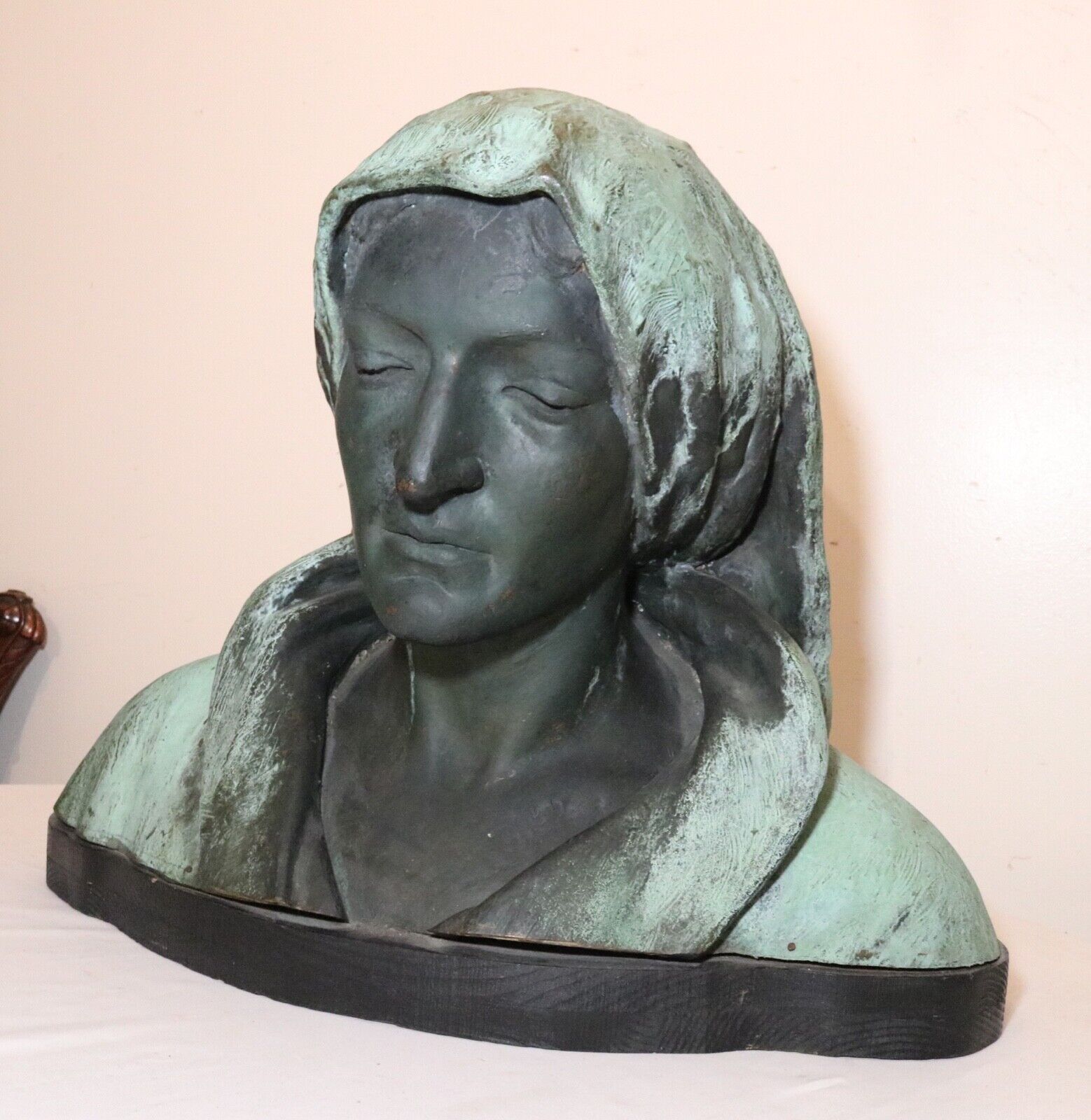 Antique 19th Century Bronze Peasant Women Lady Bust