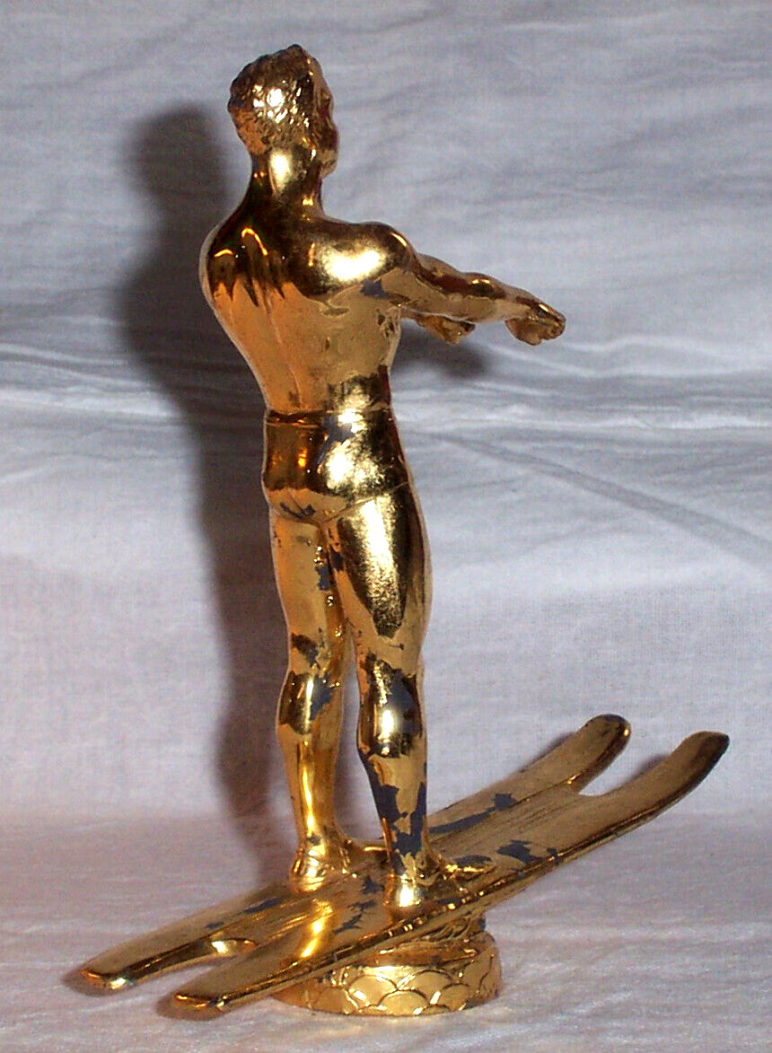 Mid 1900s Vintage Water Skier Figure, Semi Nude
