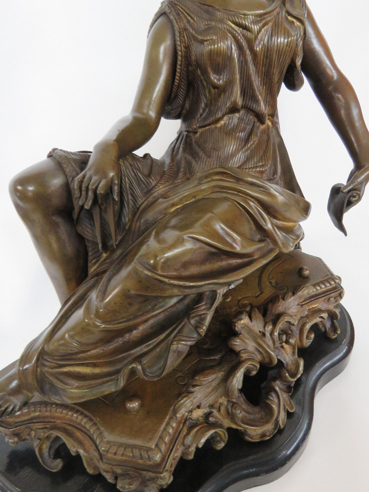 1900s French Bronze Woman Figure Statue Sculpture