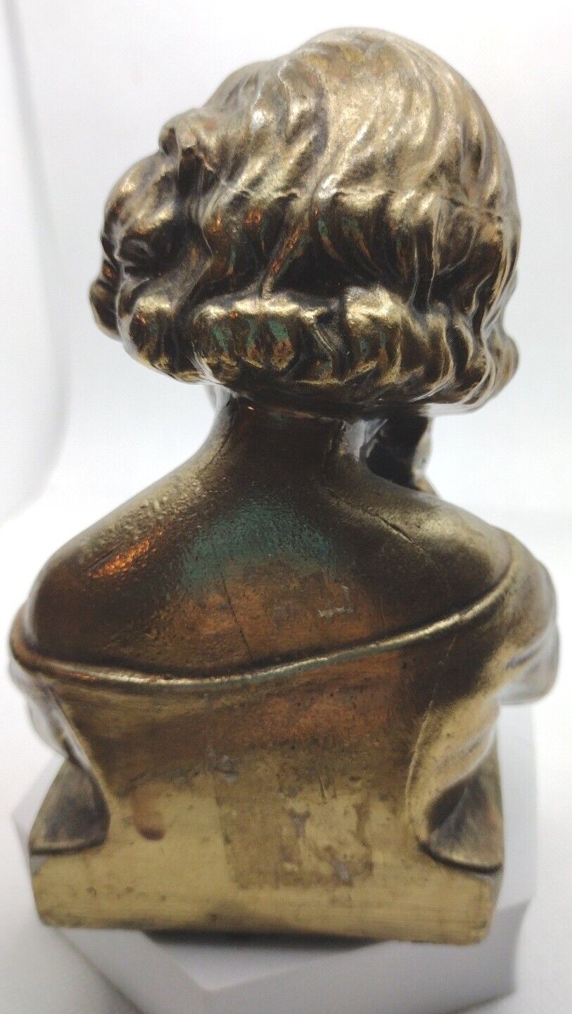 1800's Antique Plaster Vicari Girl Library Book End