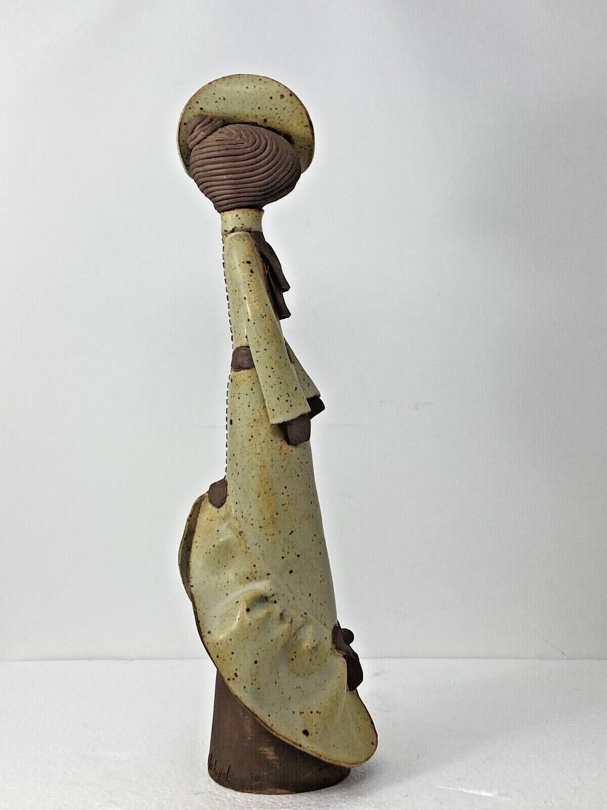 Art Deco Woman Figural Sculpture Studio Earthenware Signed