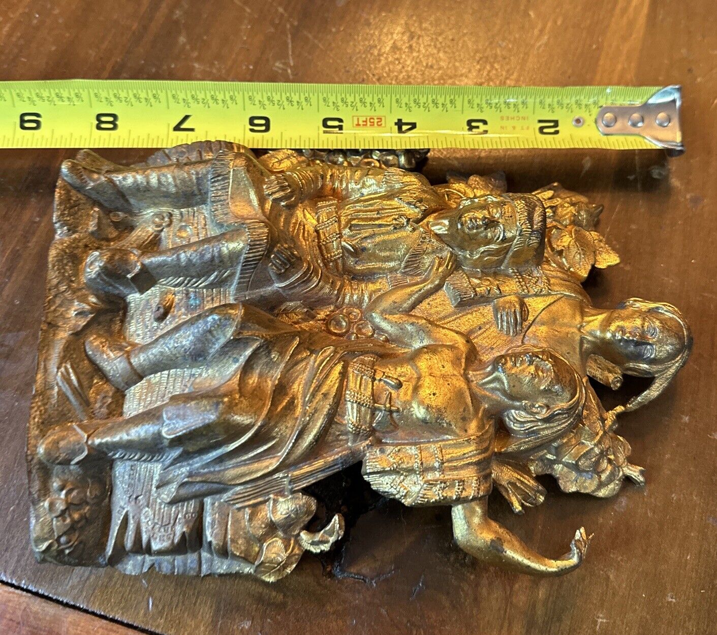 Bronze Brass Daniel Boone with Native Indians Figurine