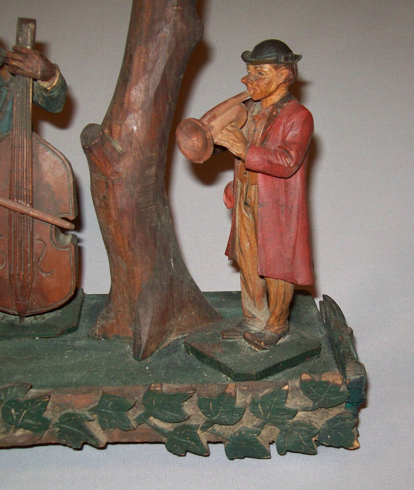 1900s Antique Folk Art Carved Painted Figure Group