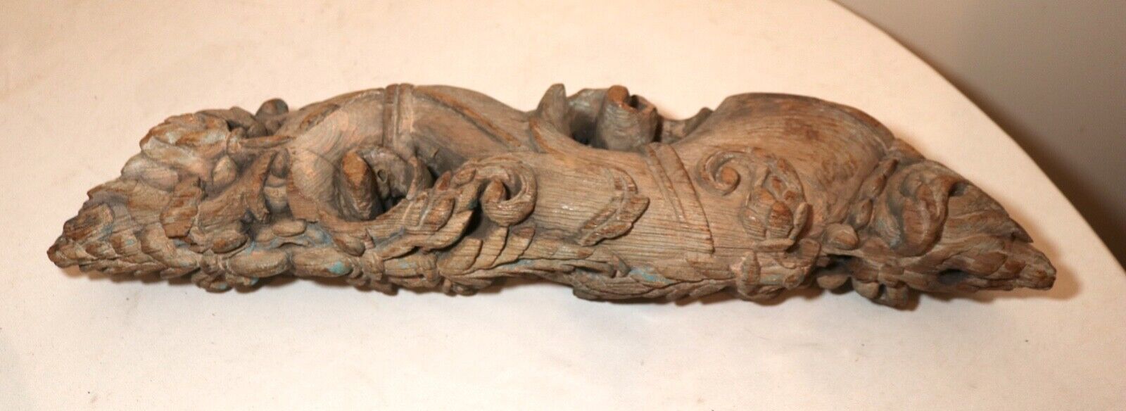 1800's hand carved Asian wood architectural salvage sculpture
