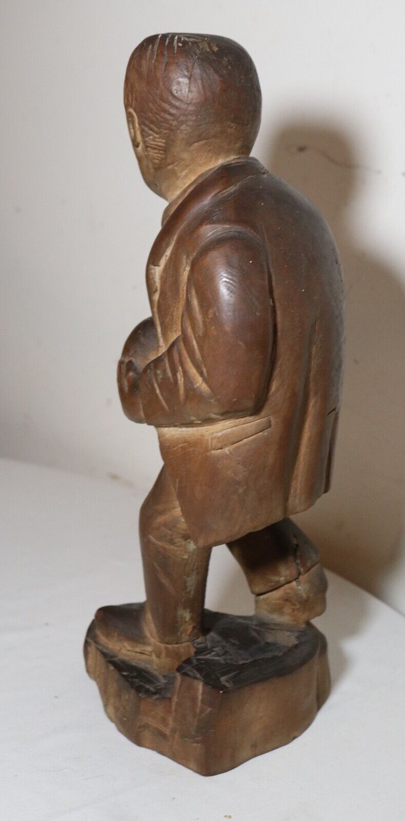 1800's Folk Art Hand Carved Wooden Figure Sculpture