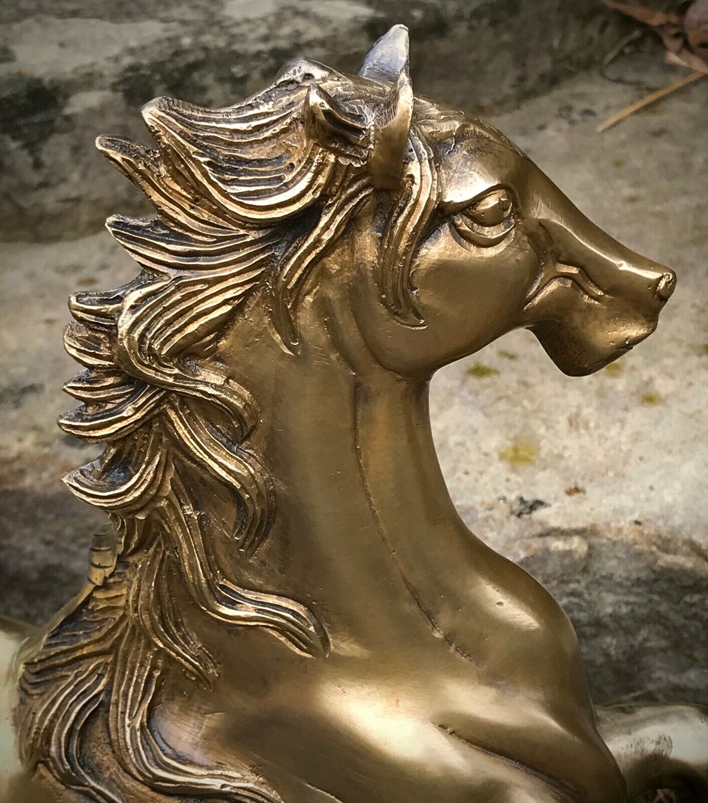Antique Solid Brass Horse Sculpture from early 1900s