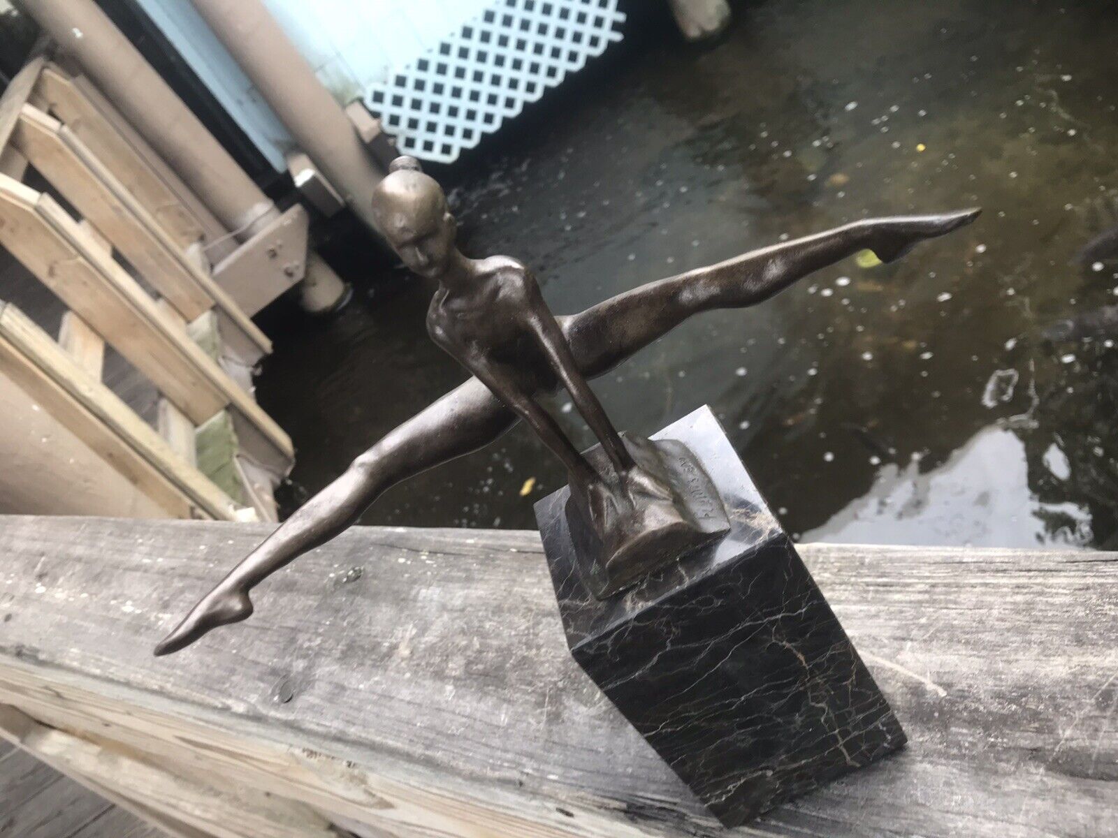 Early 1900's French Artist Felix Fix Masseau Gymnast Sculpture