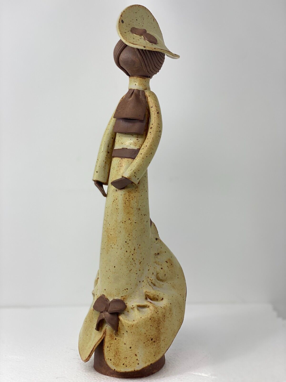 Art Deco Woman Figural Sculpture Studio Earthenware Signed